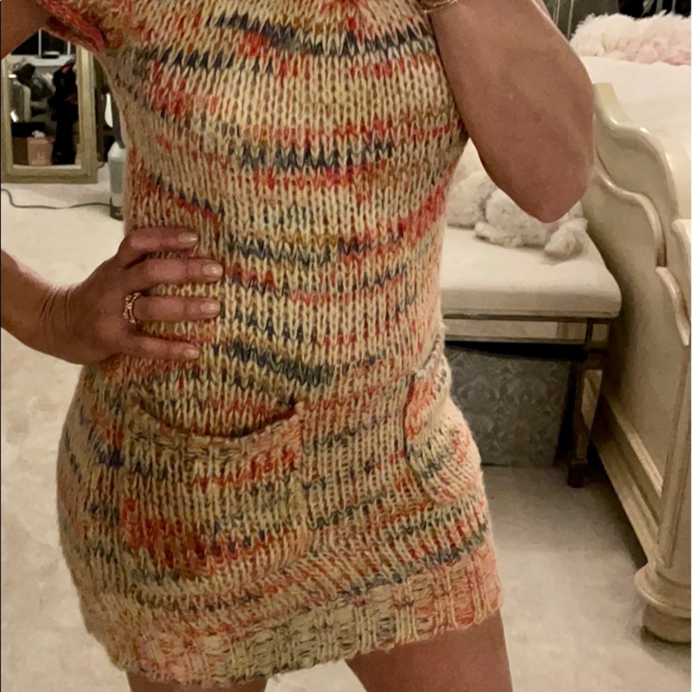 Space -dyed sweater dress mini small